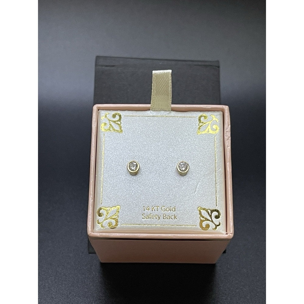 Baby Swarovski 14K Gold Zirconia Earrings